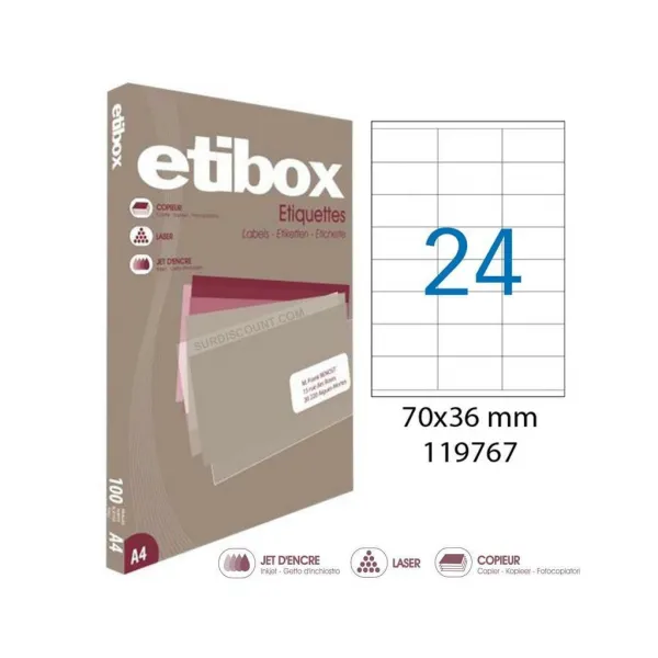 Agipa Etikety univerzálne 70x36mm Etibox A4 100 hárkov
