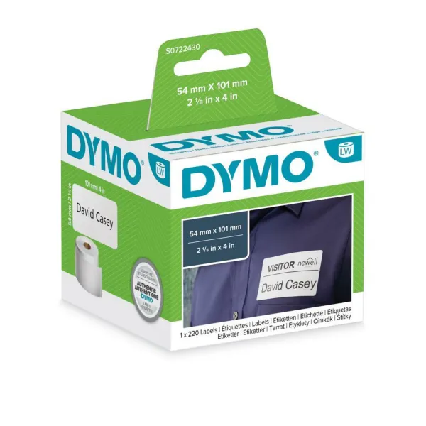 Dymo papierové štítky 101mm x 54mm, biele, pre prepravu, 220 ks, 99014, S0722430 99014