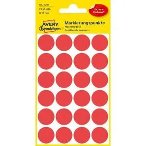 Avery Zweckform Etikety kruhové 18mm Avery červené
