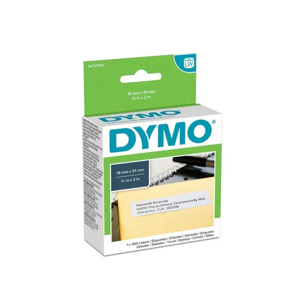 Dymo papierové štítky 51mm x 19mm, biele, multifunkčné, snímateľné, 500 ks, 11355, S0722550 11355