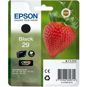 EPSON T2981 (C13T29814012), originálna cartridge, čierna, 5,3ml, Pre tlačiareň: Epson Expression Home XP-235, Epson Expression Home XP-332, Epson