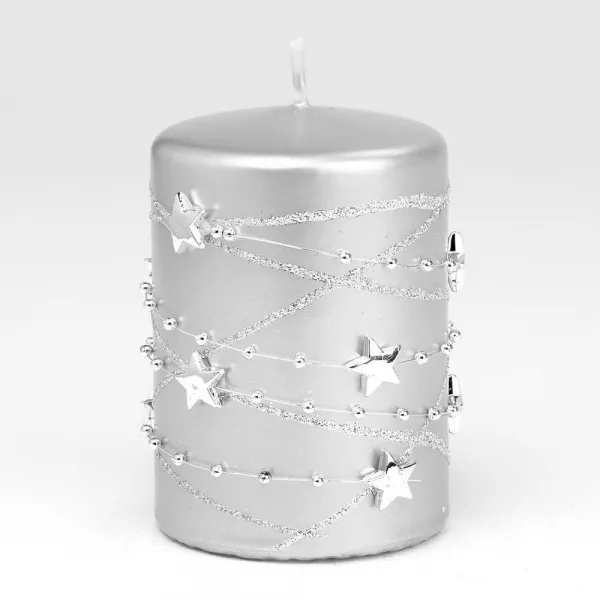 Sviečka Girlanda strieborná 7x10cm 300g 1ks