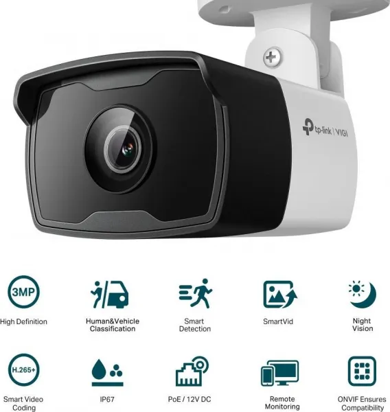 TP-Link VIGI C330I(6mm) 3MP, Bullet, PoE, IR 30m