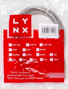LYNX CS LYNX patch kabel Cat5E, FTP - 3m, šedý