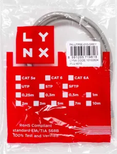 LYNX CS LYNX patch kabel Cat5E, UTP - 5m, šedý