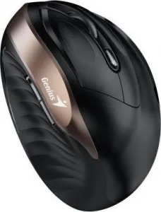 Genius Myš Ergo 8250S, 1600DPI, 2.4 [GHz], optická, 6tl., bezdrátová, černo-zlatá, 1 ks AA, vertikální