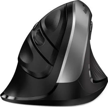 Genius Myš Ergo 8250S, 1600DPI, 2.4 [GHz], optická, 6tl., bezdrátová, černo-stříbrná, 1 ks AA, vertikální