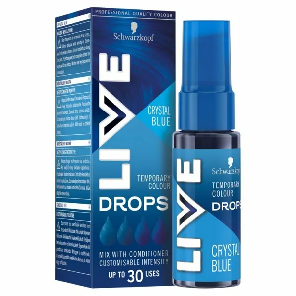 Schwarzkopf Live Drops dočasná farba krišťálovo modrá 30 ml