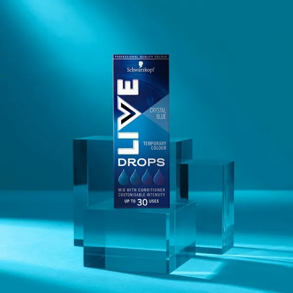 Schwarzkopf Live Drops dočasná farba krišťálovo modrá 30 ml