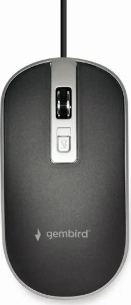 Myš GEMBIRD MUS-4B-06, černo-stříbrná, USB