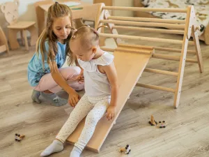 Woodisio Montessori Piklerovej triangel malý PEDRITO buk Farba: Prírodné drevo, Variant: Triangel