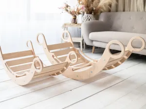 Woodisio Montessori veľká hojdačka 3v1 drevená s doskami LULU buk Farba: Farebná