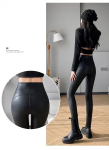 Legínovo Kožené legíny čierne Veľkosť: M
