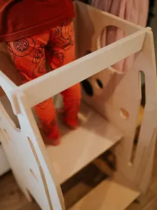 Woodisio Montessori rastúca Učiaca veža CLOE 2v1 Farba: Prírodné drevo