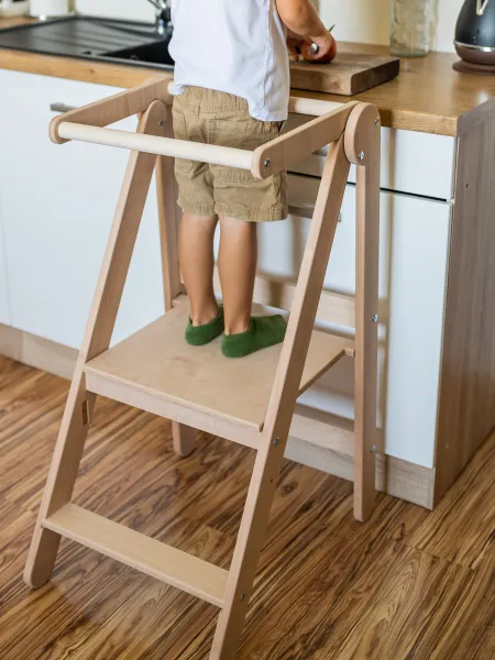 Woodisio Učiaca veža Montessori skladacia Zara buk Farba: Prírodné drevo