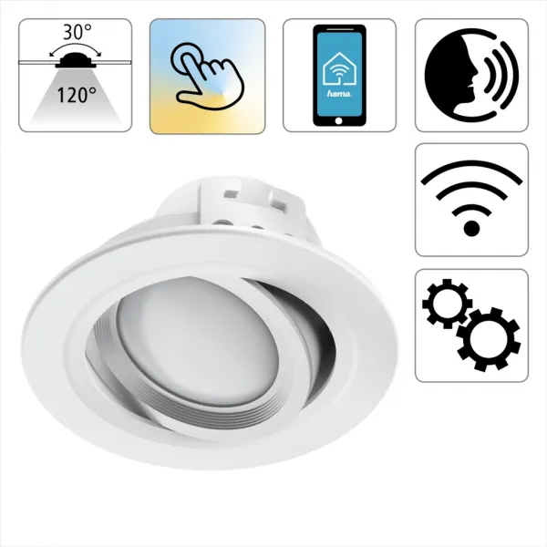Hama SMART WiFi svetlo s možnosťou zabudovania, biela 94054231
