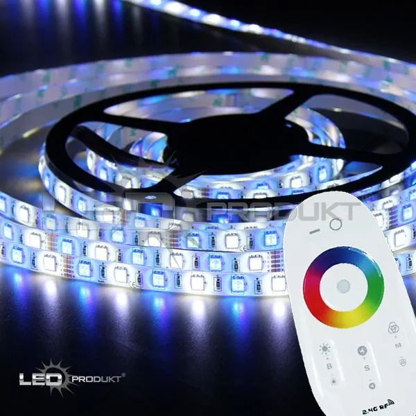 LEDprodukt 5m pásik 60LED/m SMD5050 12W/m IP65 RGB-CW (RGB+studená biela) - Kompletná sada