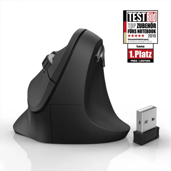 Myš Hama vertikálna ergonomická bezdrôtová, EMW-500, 6 tlačidiel