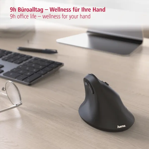 Myš Hama vertikálna ergonomická bezdrôtová, EMW-500, 6 tlačidiel