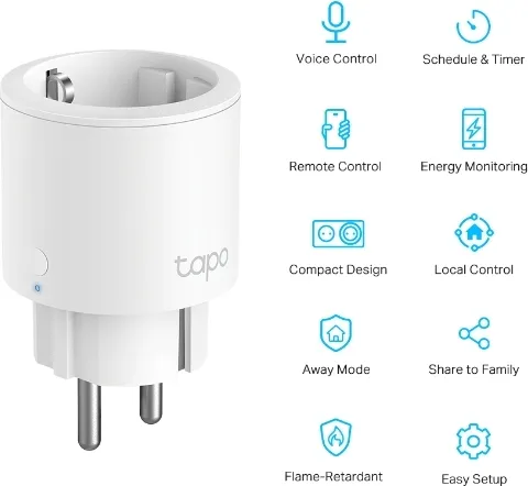 TP-link Tapo P115(1-pack) WiFi mini múdra zásuvka, Energy monitoring, 16A, nemecký typ zásuvky