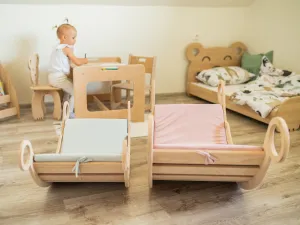 Matrac zo zamatovej látky pre montessori hojdačky Woodisio Farba: Staroružová, Variant: Mini