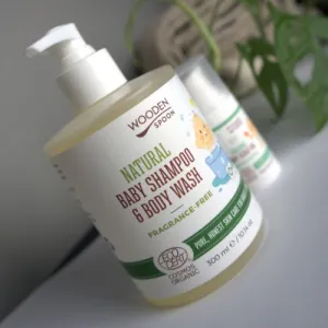 Detský sprchový gél a šampón na vlasy 2v1 bez parfumácie WoodenSpoon 300 ml