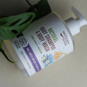 Detský sprchový gél a šampón na vlasy 2v1 s bylinkami WoodenSpoon 300 ml
