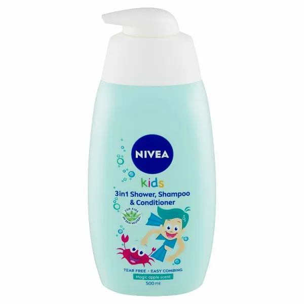 Nivea Kids Magic Apple Scent detský sprchovací gél, šampón a kondicionér 3 v 1 500 ml