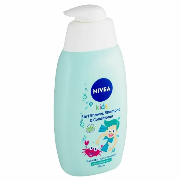 Nivea Kids Magic Apple Scent detský sprchovací gél, šampón a kondicionér 3 v 1 500 ml