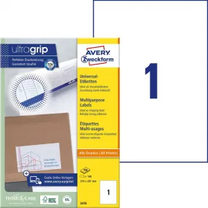 Avery Zweckform Etikety univerzálne 210x297mm Avery A4 100 hárkov