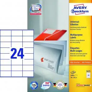 Avery Zweckform Etikety univerzálne 70x36mm Avery A4 100 hárkov