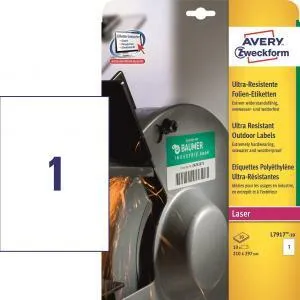 Etikety Avery 210x297 mm, ultra odolné biele Avery Zweckform
