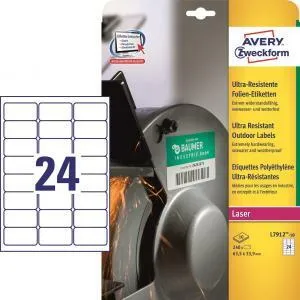 Avery Zweckform Etikety Avery 63,5x33,9 mm, ultra odolné biele