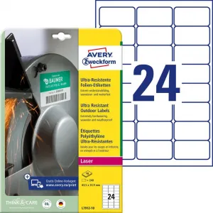 Avery Zweckform Etikety Avery 63,5x33,9 mm, ultra odolné biele