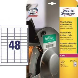 Avery Zweckform Etikety Avery 45,7 x 21,2 mm, ultra odolné biele