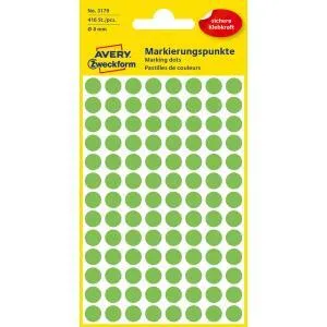 Avery Zweckform Etikety kruhové 8mm Avery neónovo zelené