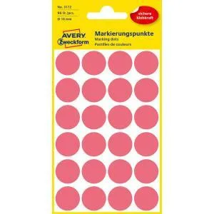 Avery Zweckform Etikety kruhové 18mm Avery neónovo červené