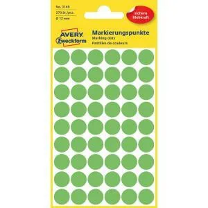 Avery Zweckform Etikety kruhové 12mm Avery neónovo zelené