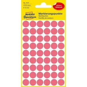 Avery Zweckform Etikety kruhové 12mm Avery neónovo červené
