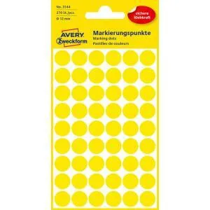 Avery Zweckform Etikety kruhové 12mm Avery žlté