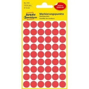 Avery Zweckform Etikety kruhové 12mm Avery červené