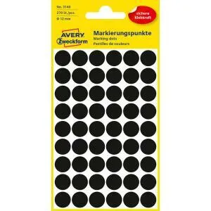 Avery Zweckform Etikety kruhové 12mm Avery čierne