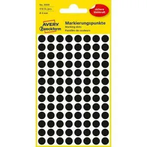Avery Zweckform Etikety kruhové 8mm Avery čierne