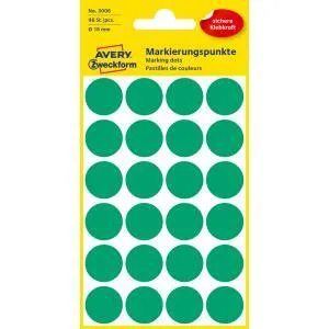 Avery Zweckform Etikety kruhové 18mm Avery zelené