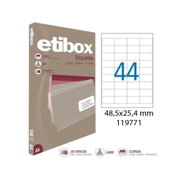 Agipa Etikety univerzálne 48,5x25,4mm Etibox A4 100 hárkov