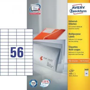 Avery Zweckform Etikety univerzálne 52,5x21,2mm Avery A4 100 hárkov