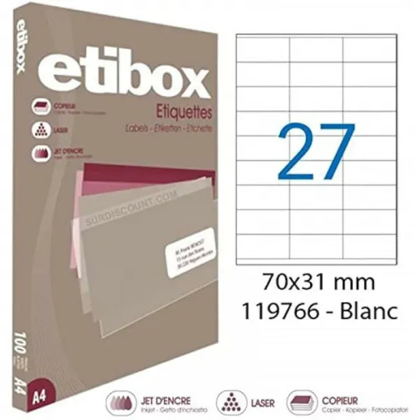 Agipa Etikety univerzálne 70x31mm Etibox A4 100 hárkov