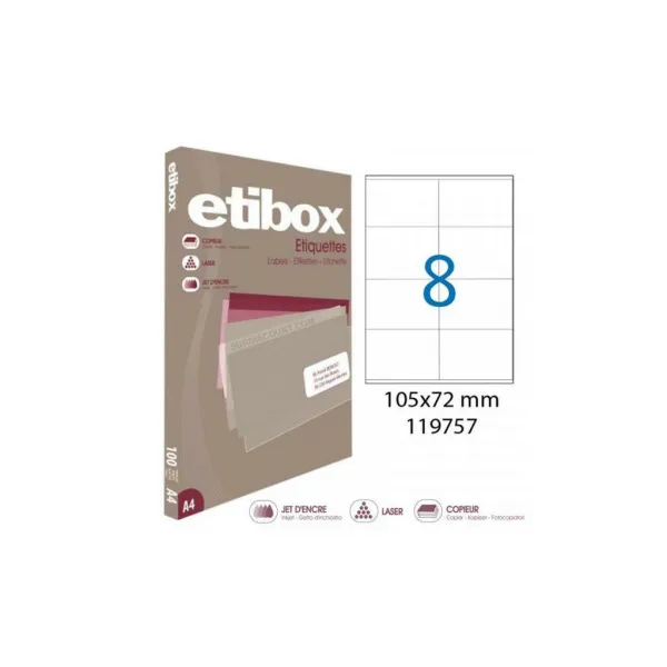Agipa Etikety univerzálne 105x72mm Etibox A4 100 hárkov