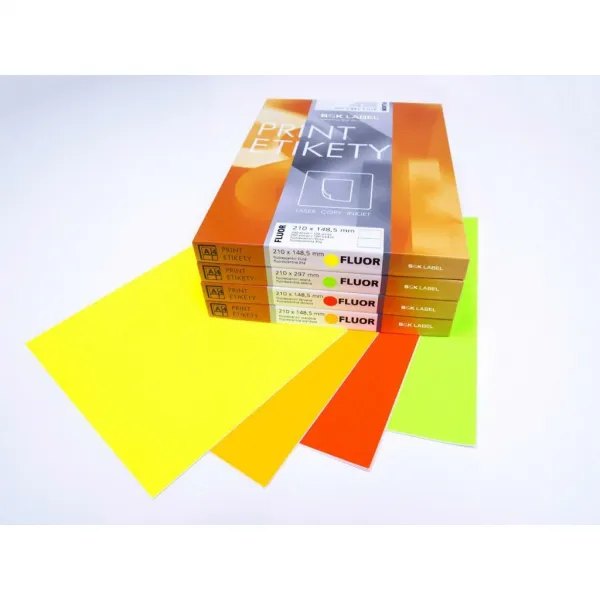 Agipa Etikety farebné 210x297mm APLI A4 100 hárkov fluo červené