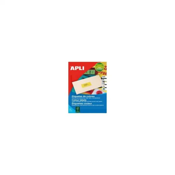 Agipa Etikety farebné 210x297mm APLI A4 100 hárkov fluo červené